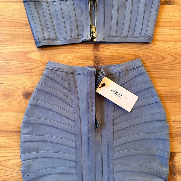 Formal Bodycon Ribbed Crop + Skirt Set - Picture 5 of 6